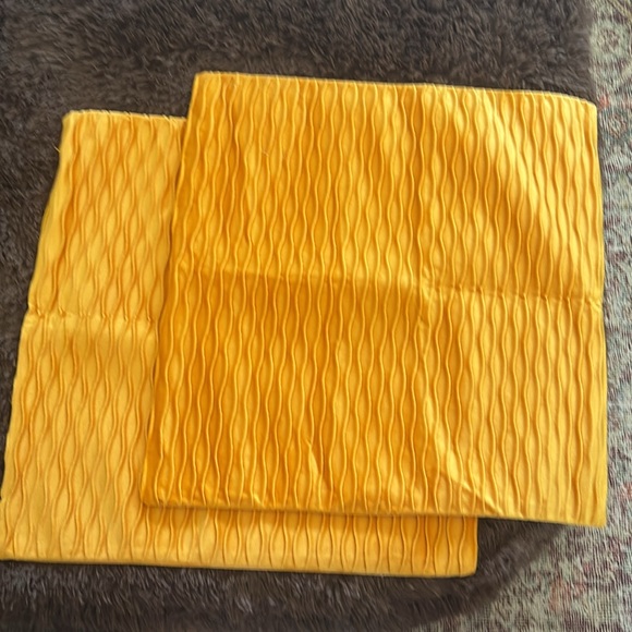 Yellowish gold Textured Fabric pillow cases- set of 2 - Picture 3 of 5
